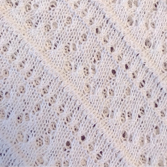 Emily Daniels White Knit Sweater Women Size Large Pullover Open Lightweight Knit - Picture 7 of 8